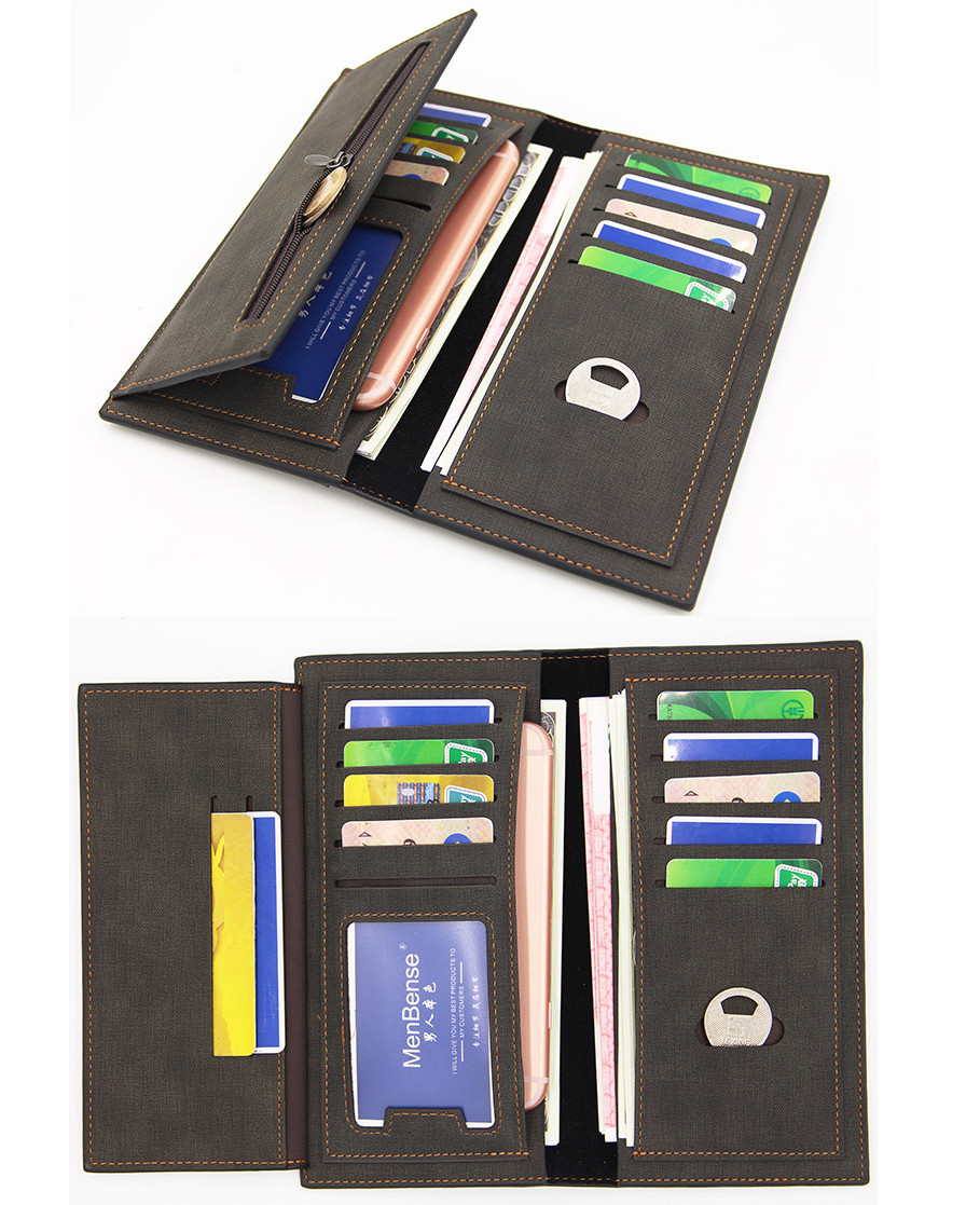 【LIVEGOGO】男士時尚磨砂皮,多卡位,長夾零錢包 - Image 6